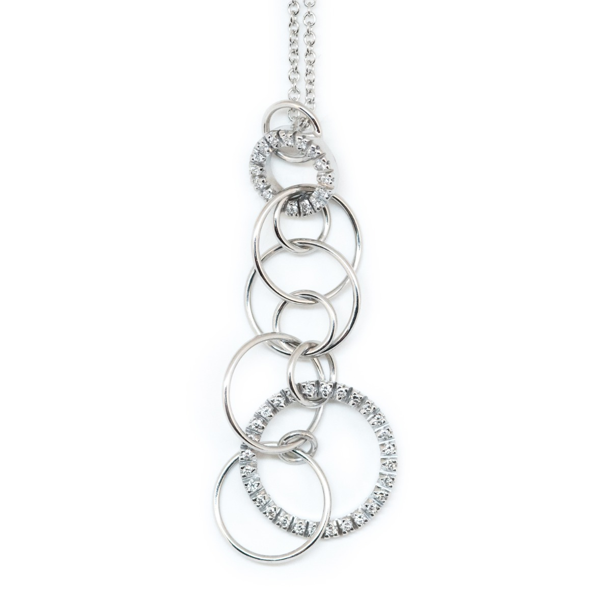 Multi Circle Pendant Necklace with Diamonds