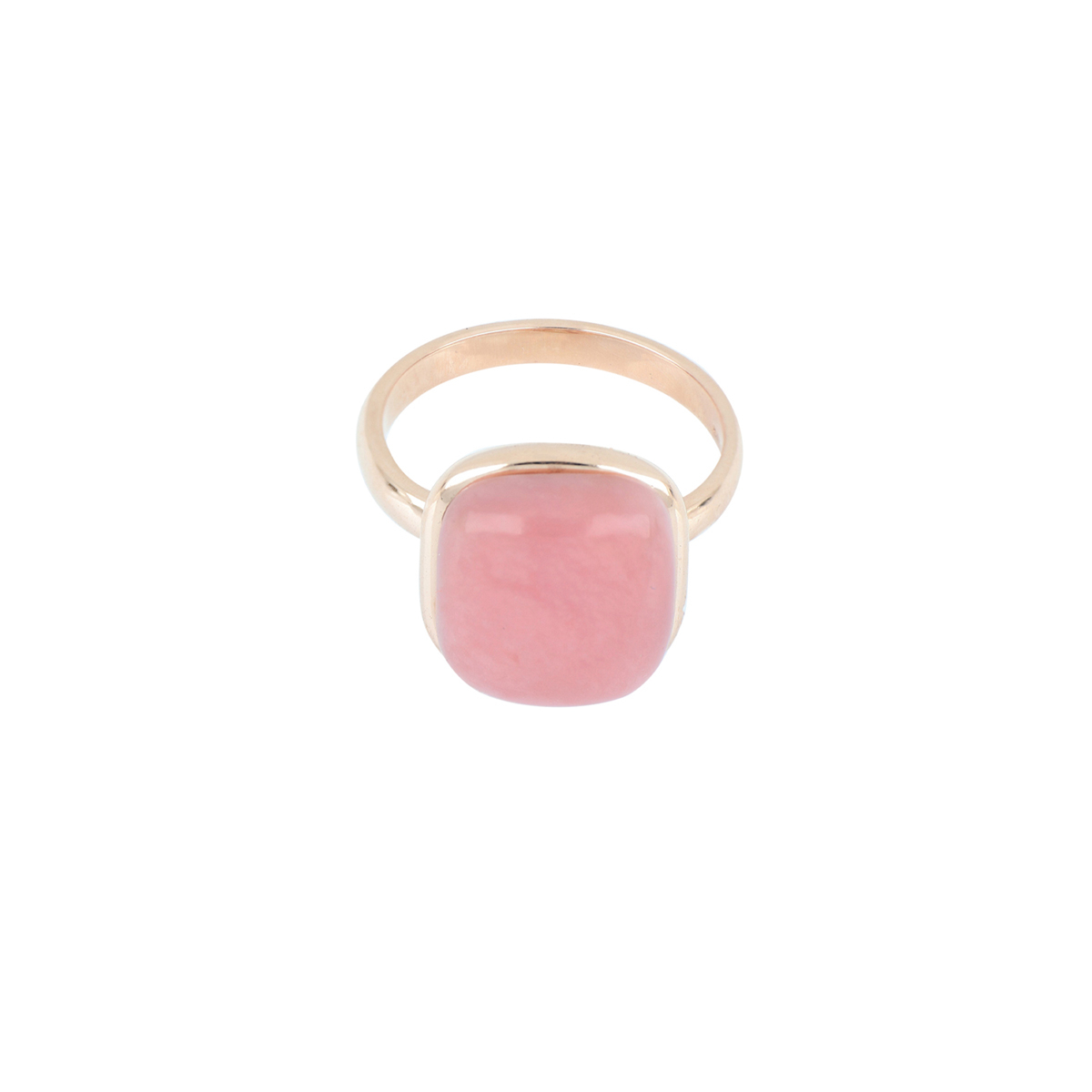  Cabochon Cut Pink Quartz Ring