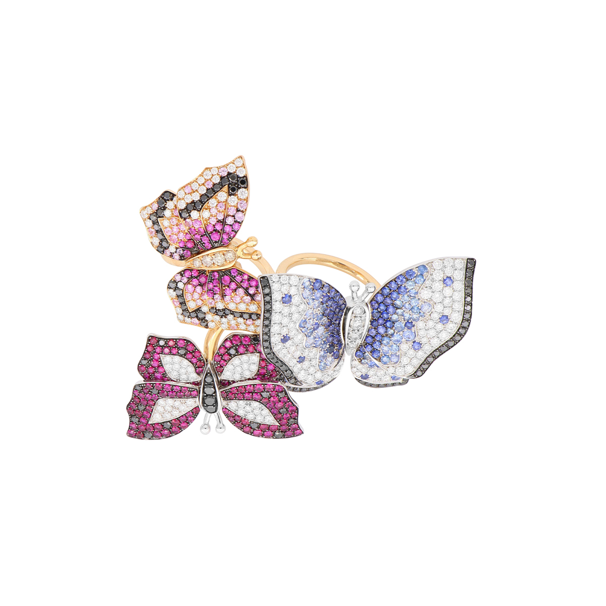 Three Butterfly Ring