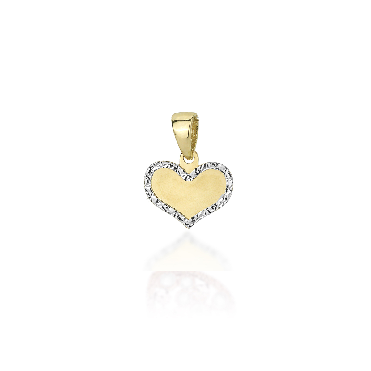Diamond effect Silver Yellow Heart Pendant