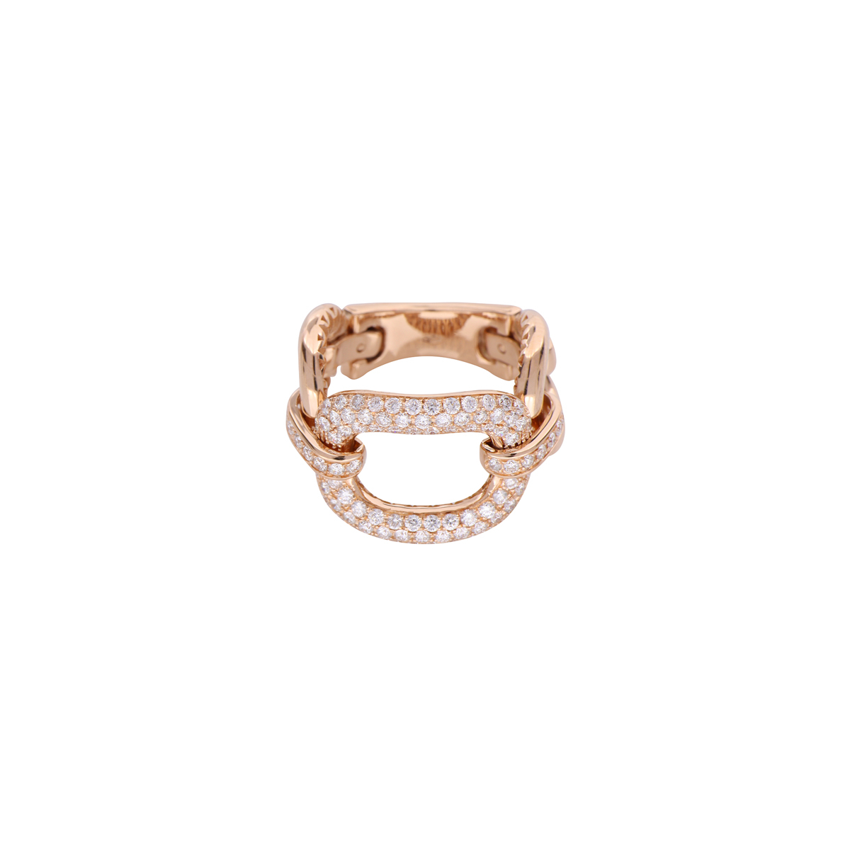 Red Gold and Diamond Chain Ring