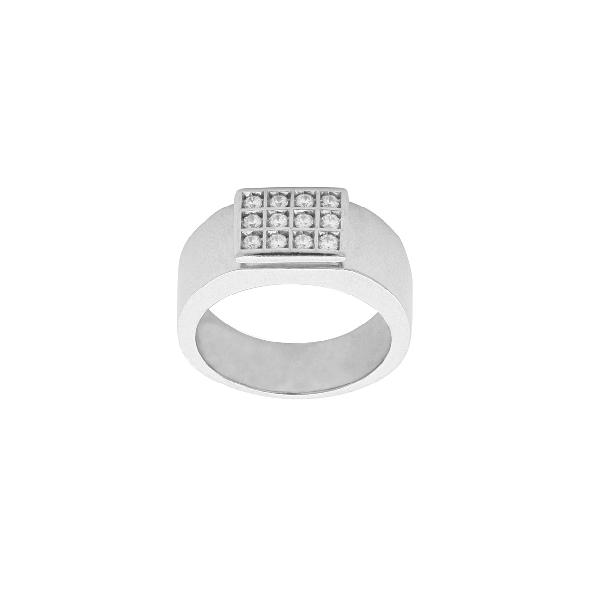 12 Diamond Grid Ring in Platinum