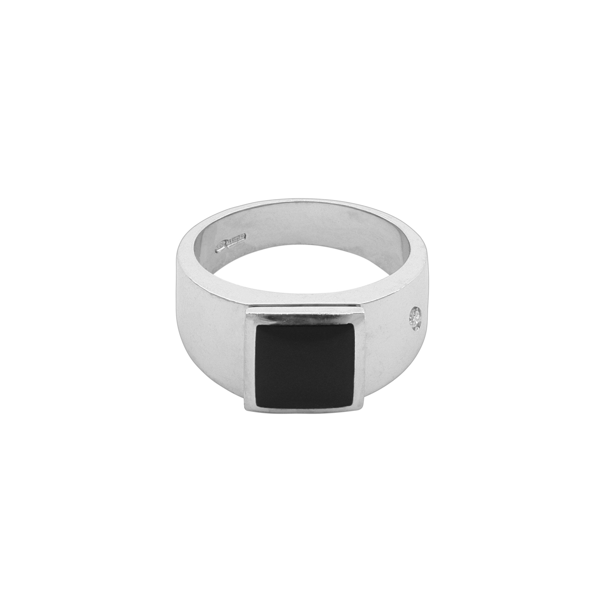 Onyx Stone Platinum Ring