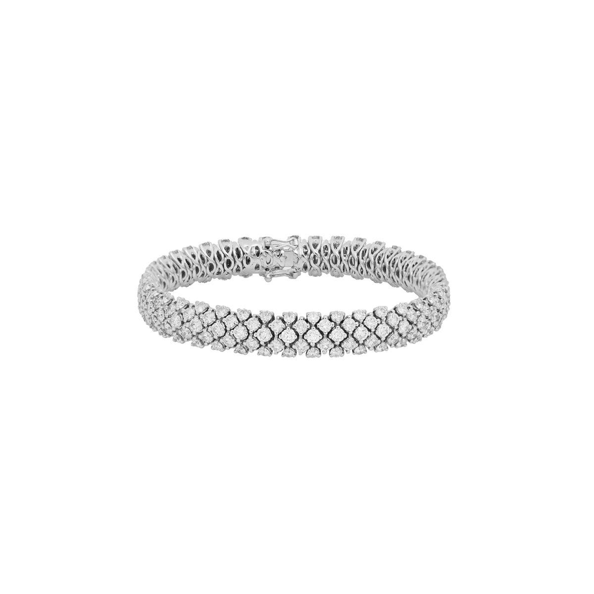 18 Kt White Gold Diamond-Pavé Chain Bracelet