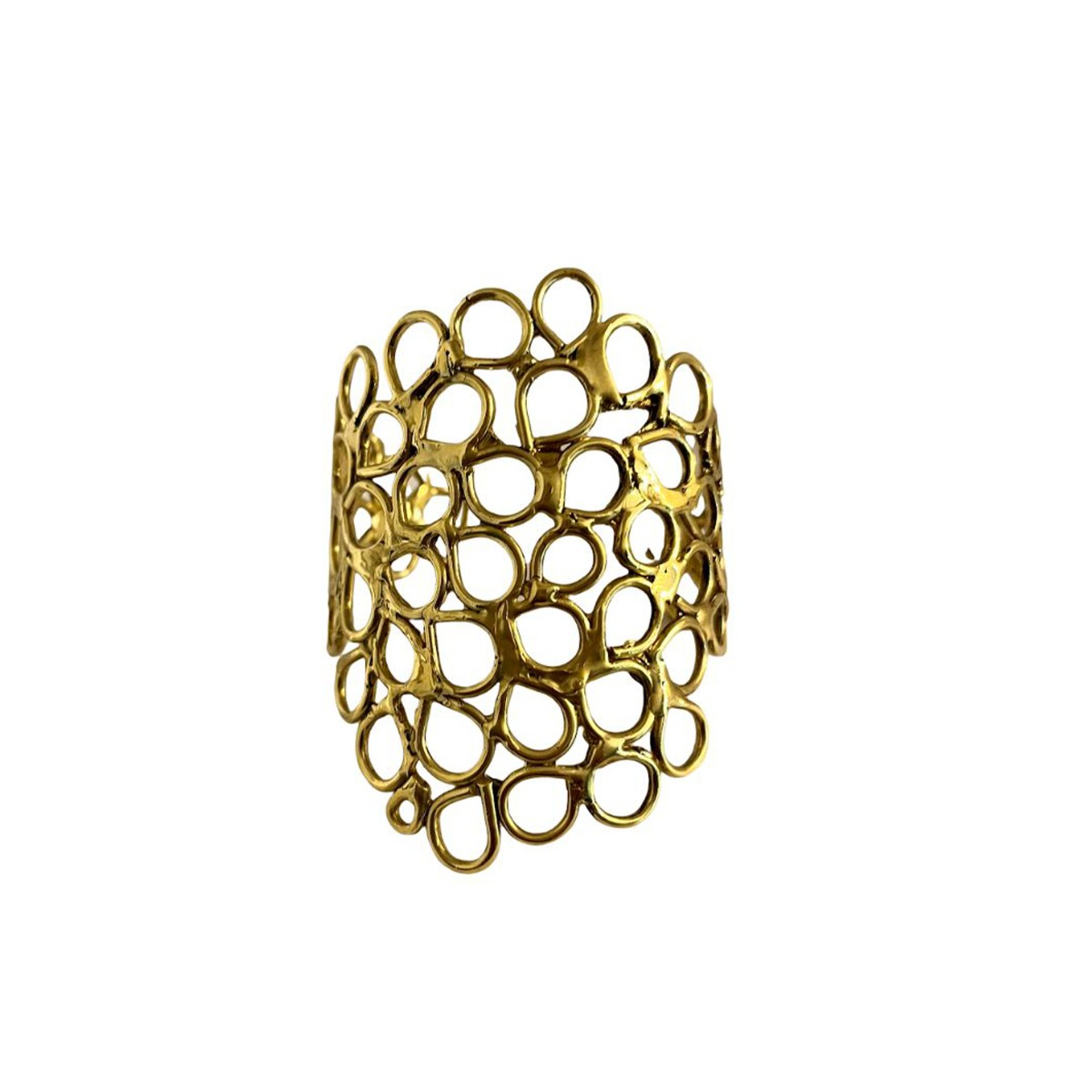 Yellow Bronze Circle Cuff Bracelet