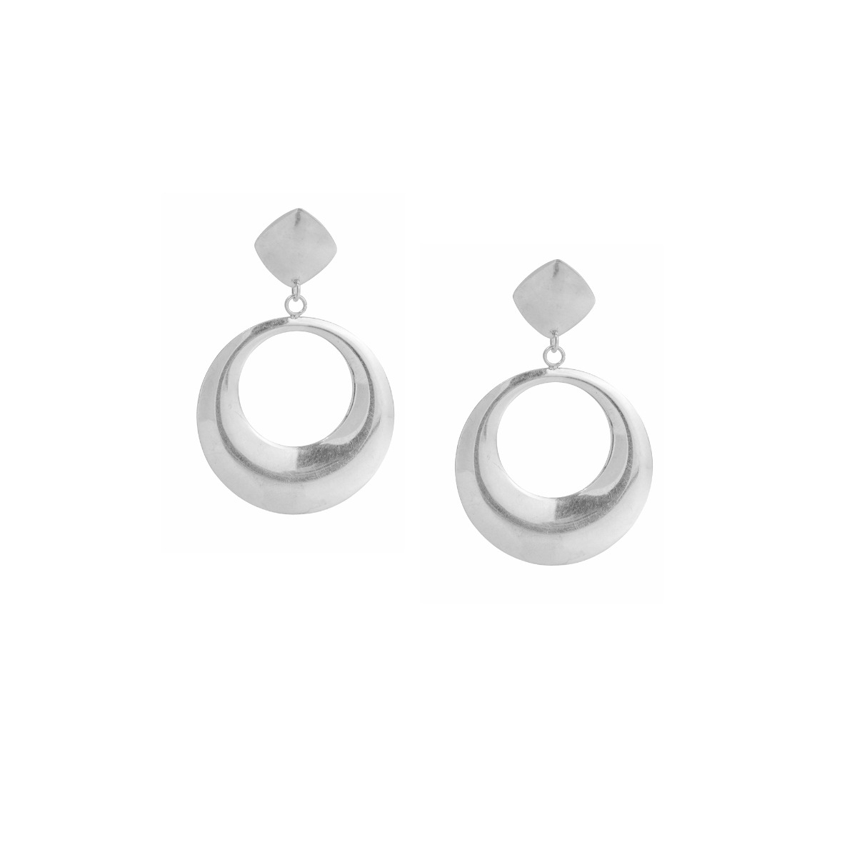 Circle Earrings in High-Polished Silver