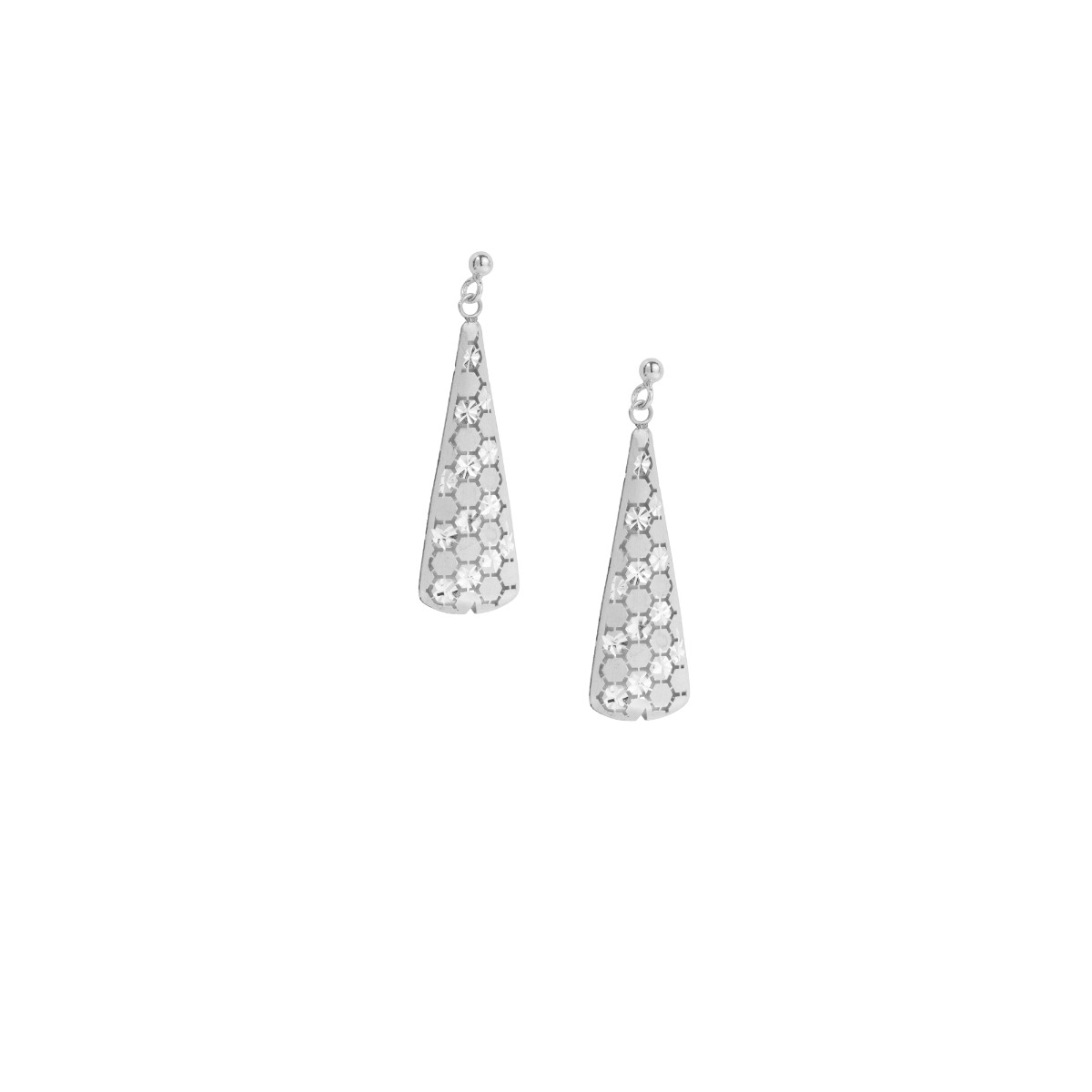 Modern Isosceles Triangle Earrings with Diamond Effect