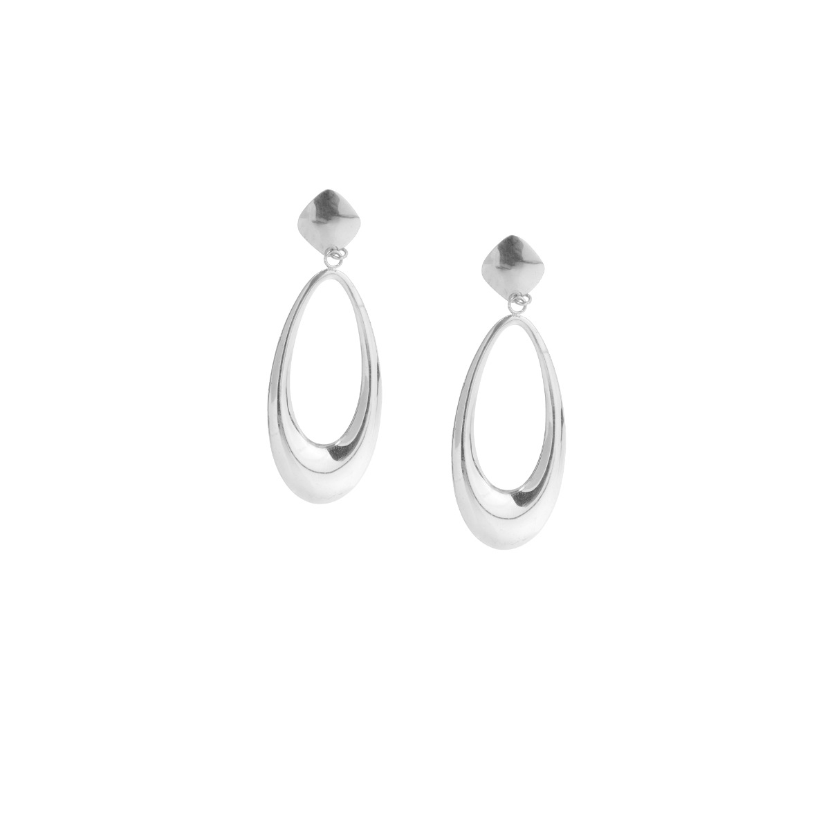 Oval Earrings in High-Polished Silver