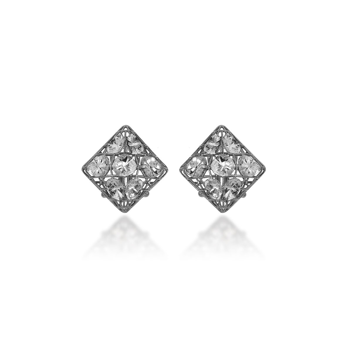 Silver Diamond Effect Earrings