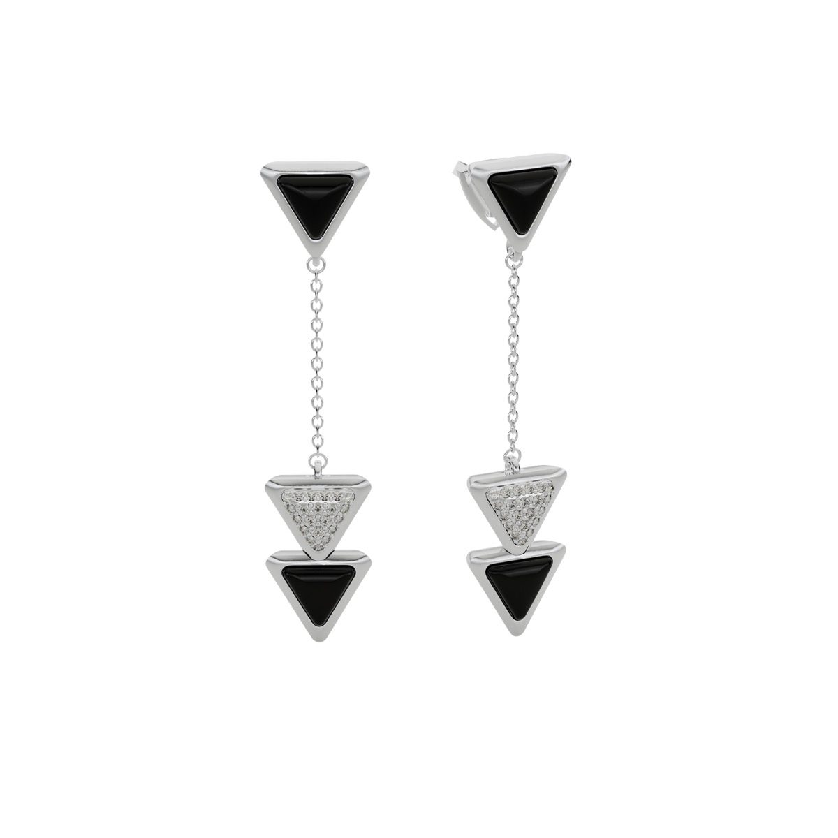 Earrings Dove Vai Forward Exquisite White Gold Onix and Diamonds