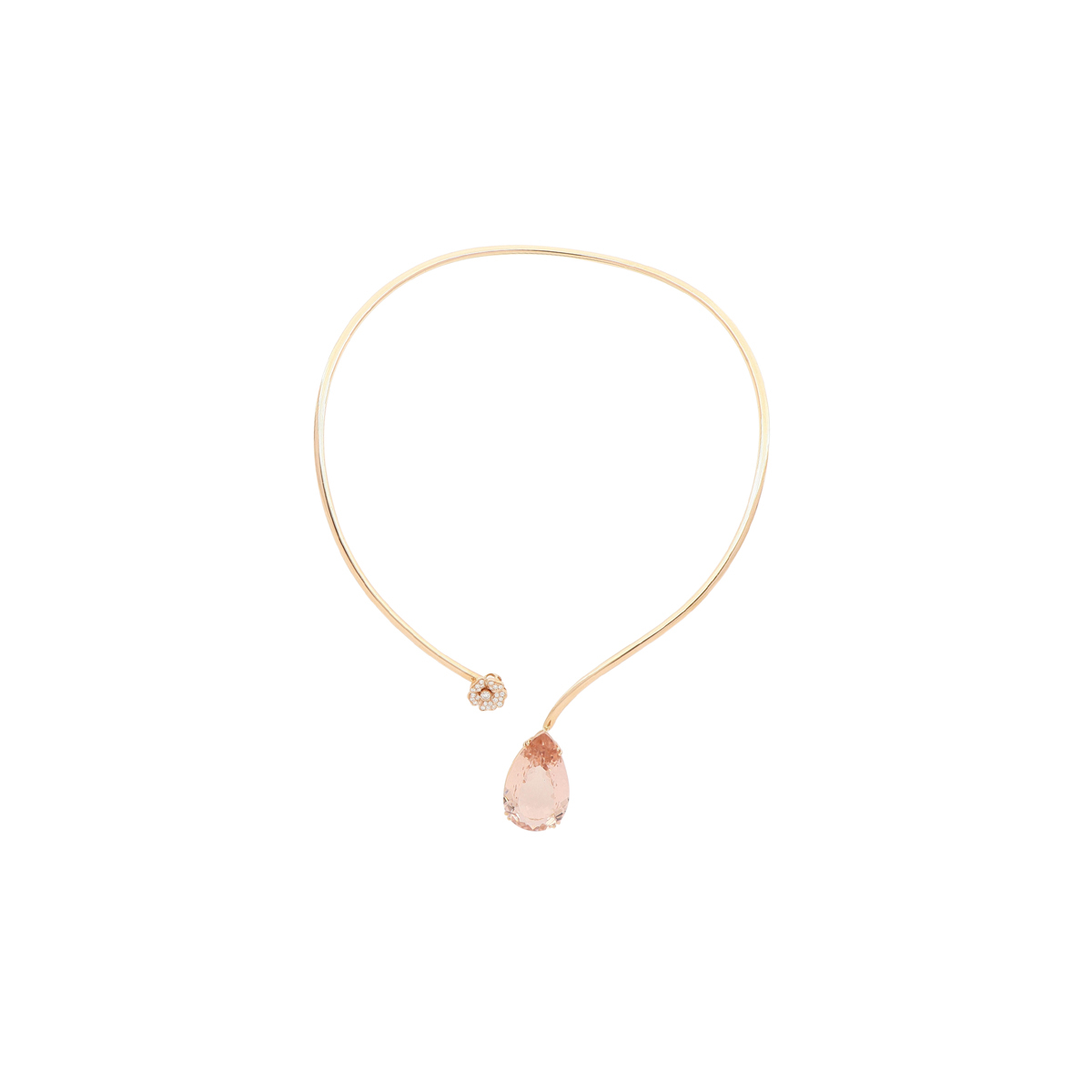 EXPERIENCE | Open Collar Necklace with Morganite and Diamond Flower