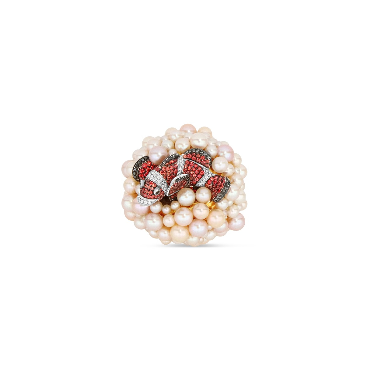 Nemo Cocktail Ring with Freshwater Pearls Anemone