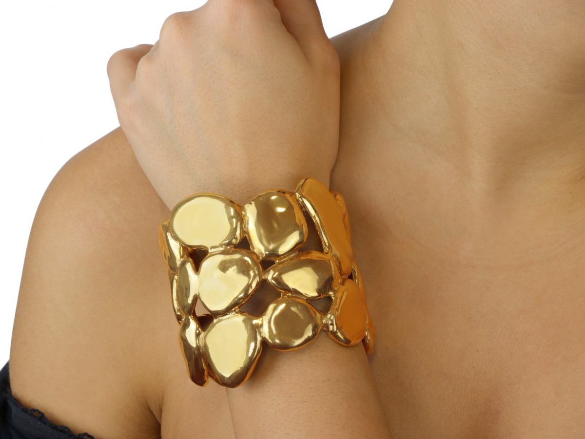 Roman Cobblestone Bracelet in Yellow Bronze - 