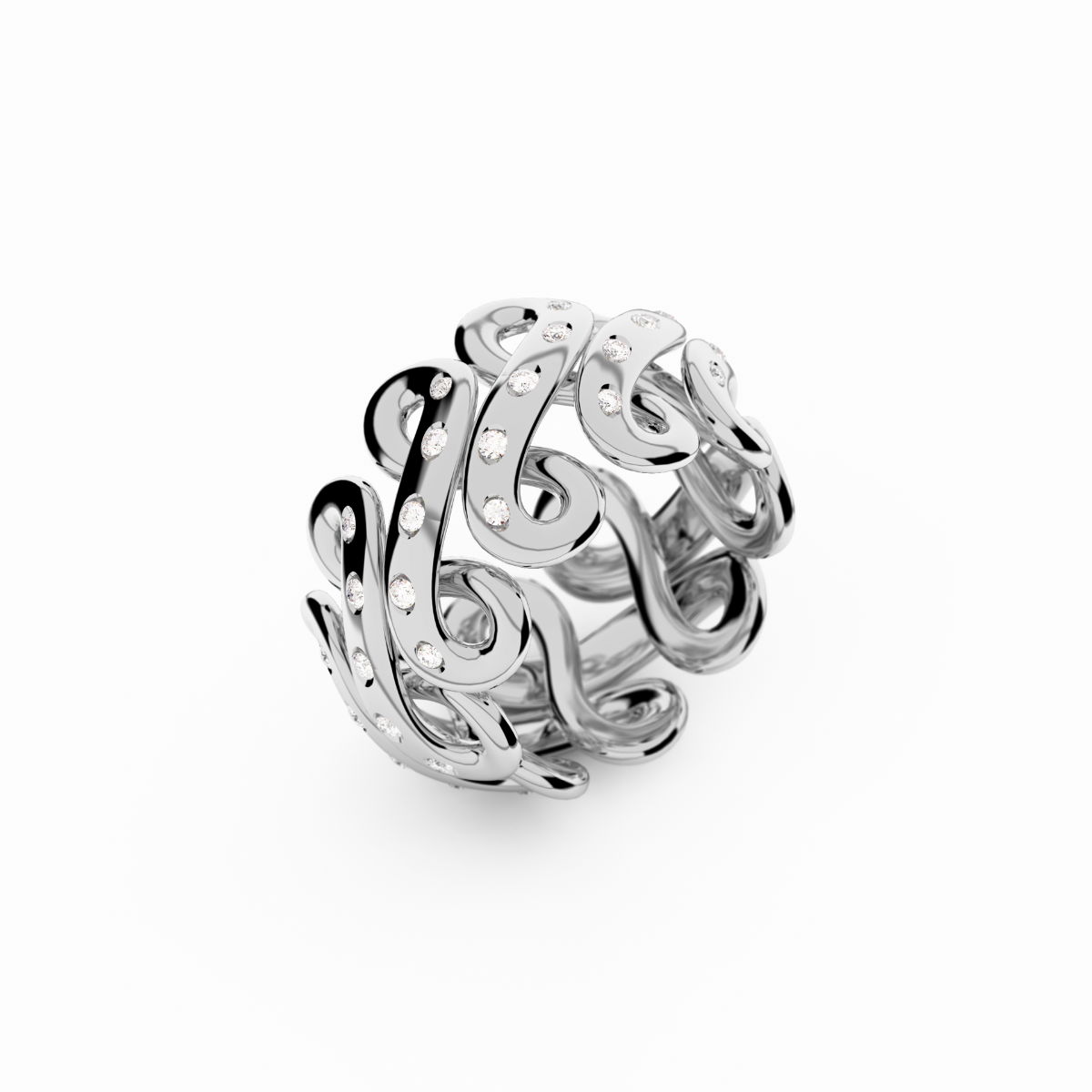 Infinity Collection - Platinum Infinity Ring with Flush-Set 0.5 ct Diamonds