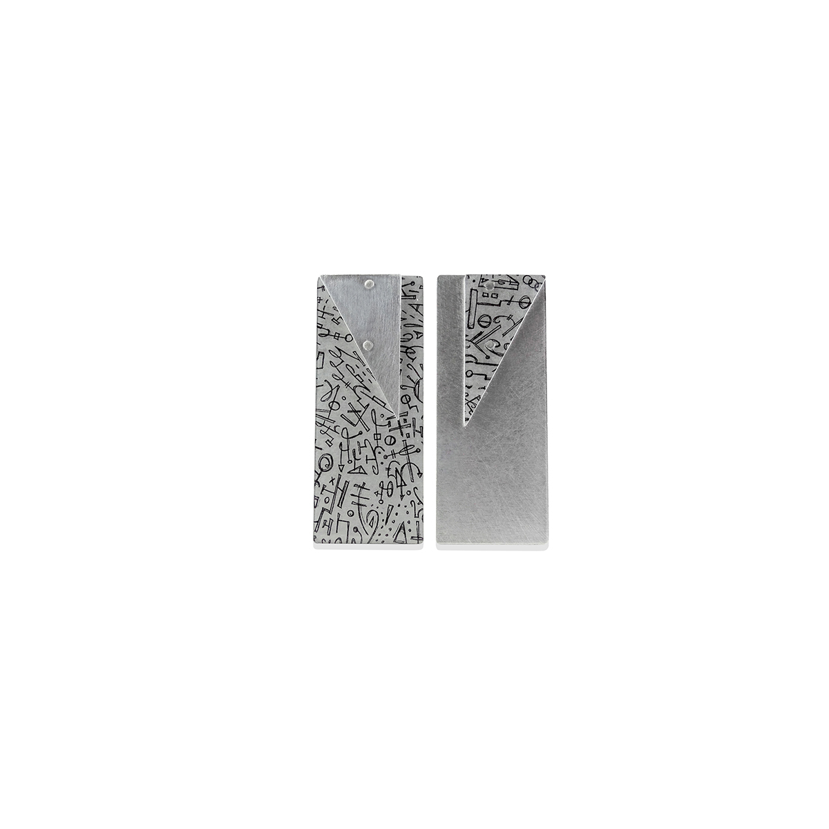 Rectangular Modern Earrings in Aluminum 