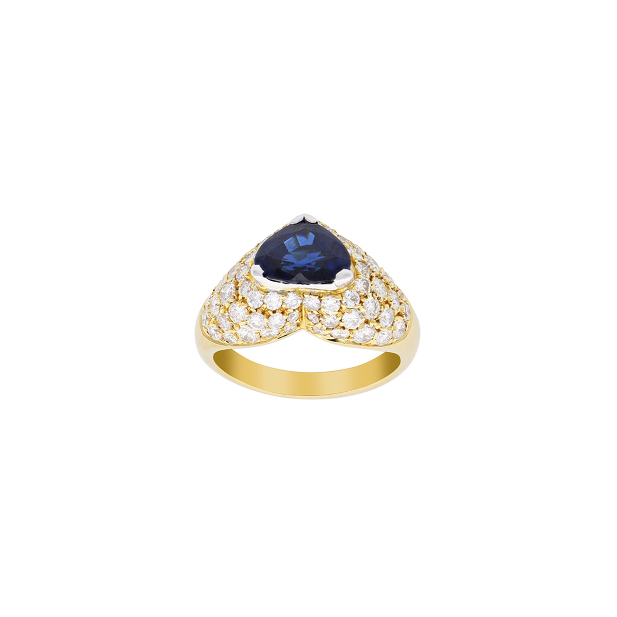 Heart-Cut Sapphire Ring with Diamonds