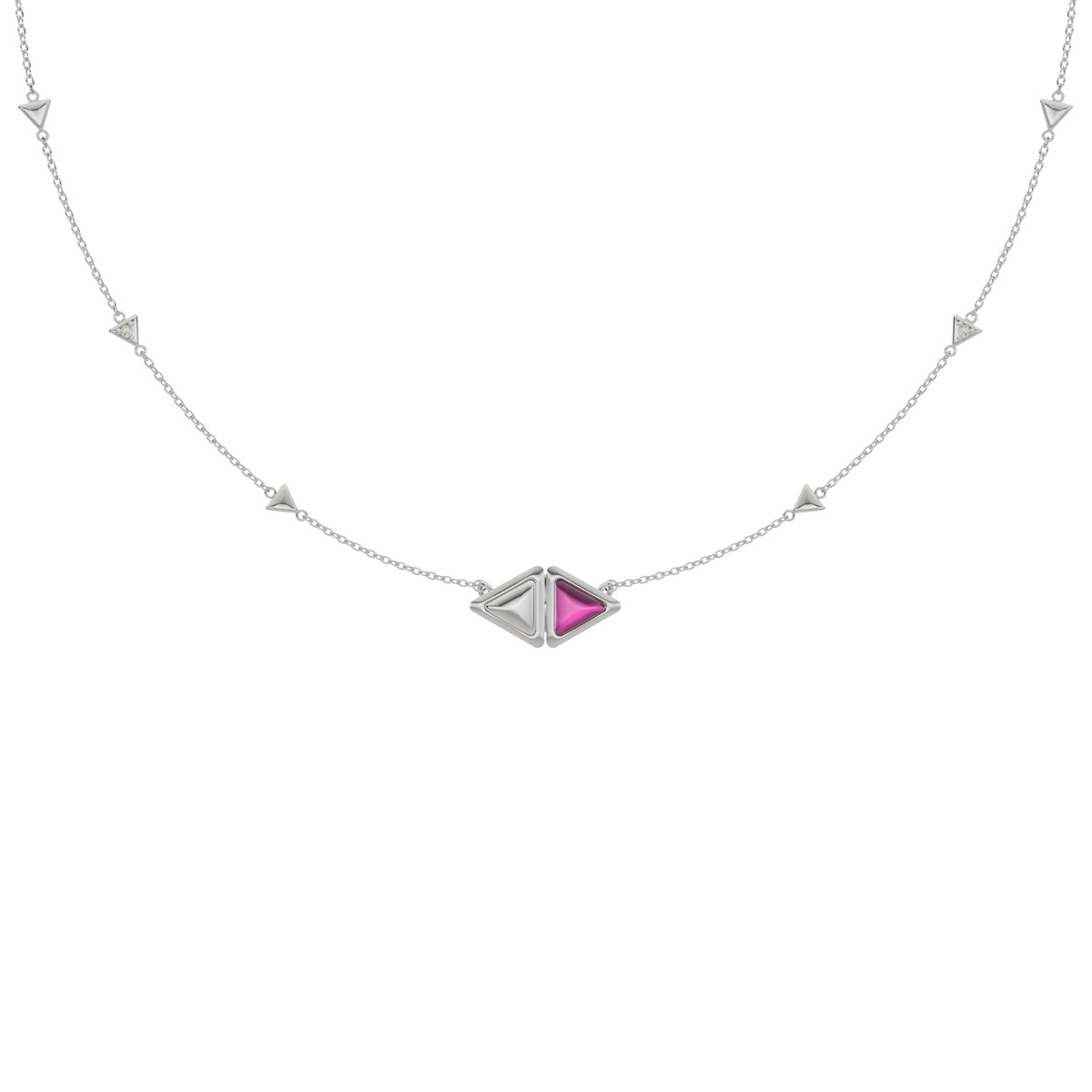 Mirror Necklace with Pink Garnet
