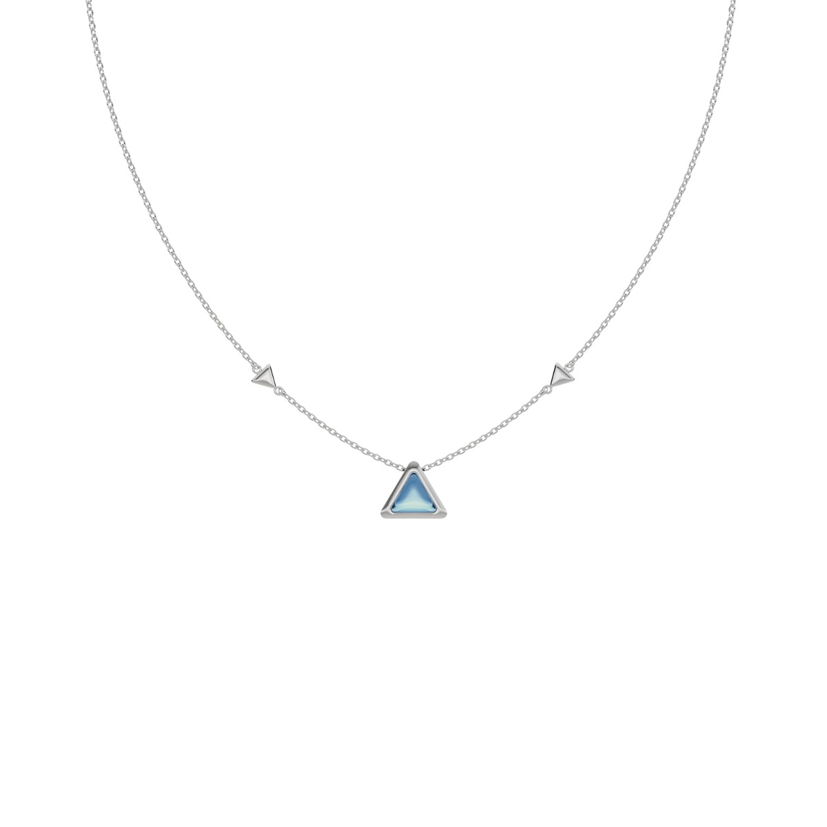 Necklace Be The One Gem White Gold Blue Topaz