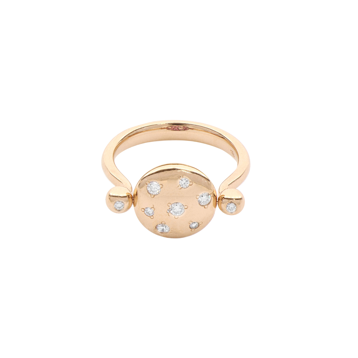 Reversible Pink Sapphire White Diamond Ring in 18 Kt Rose Gold