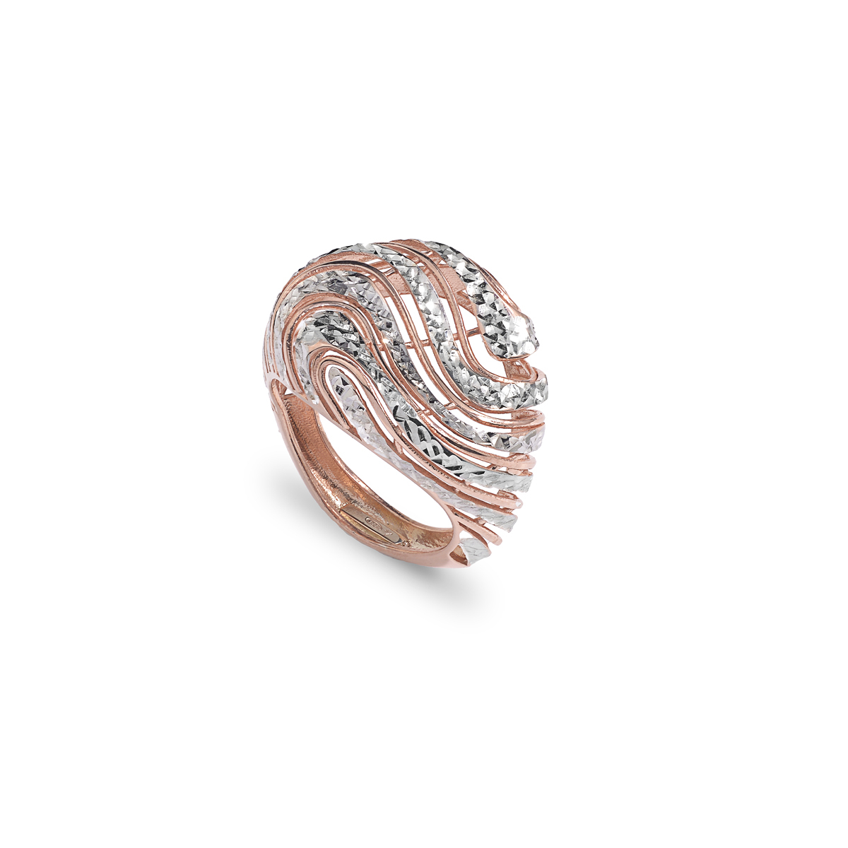 Rose Silver Diamond Effect Ring
