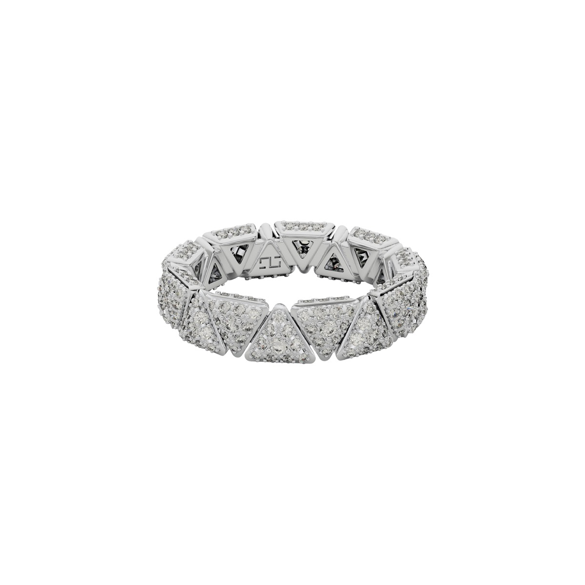 Anniversary Ring in White Gold and Diamonds Pavé