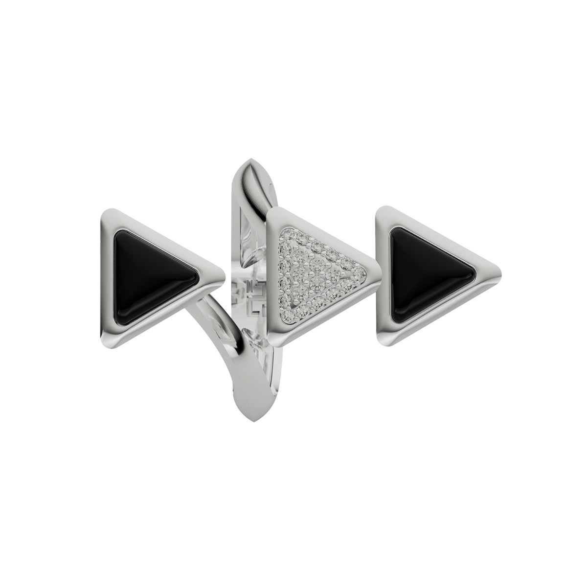 Ring Dove Vai Forward Exquisite White Gold Onix and Diamonds