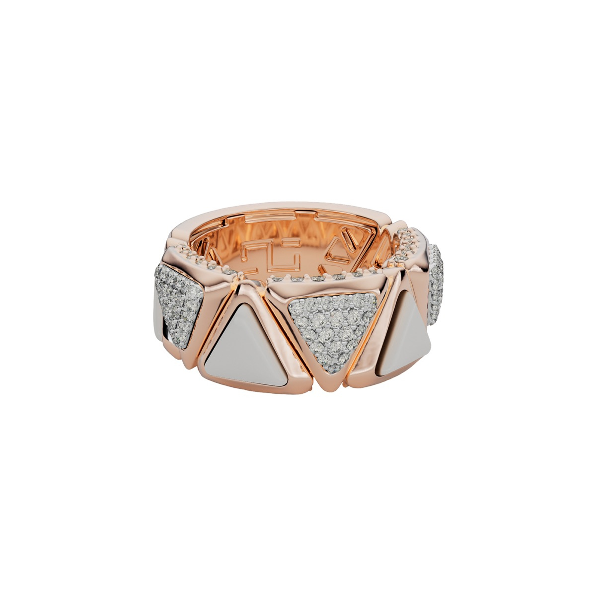 Ring Mirror Exquisite Rose Gold Kogolong and Diamonds