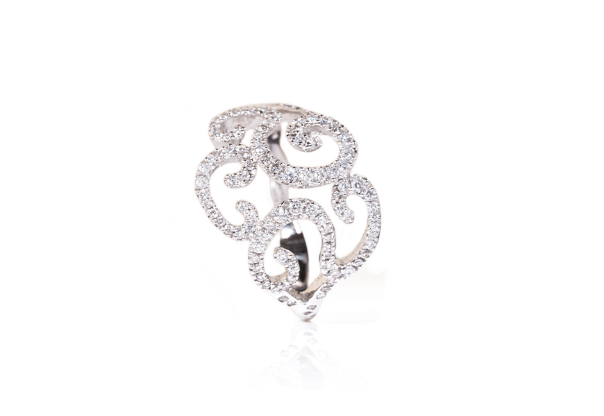 Curly rose gold ring