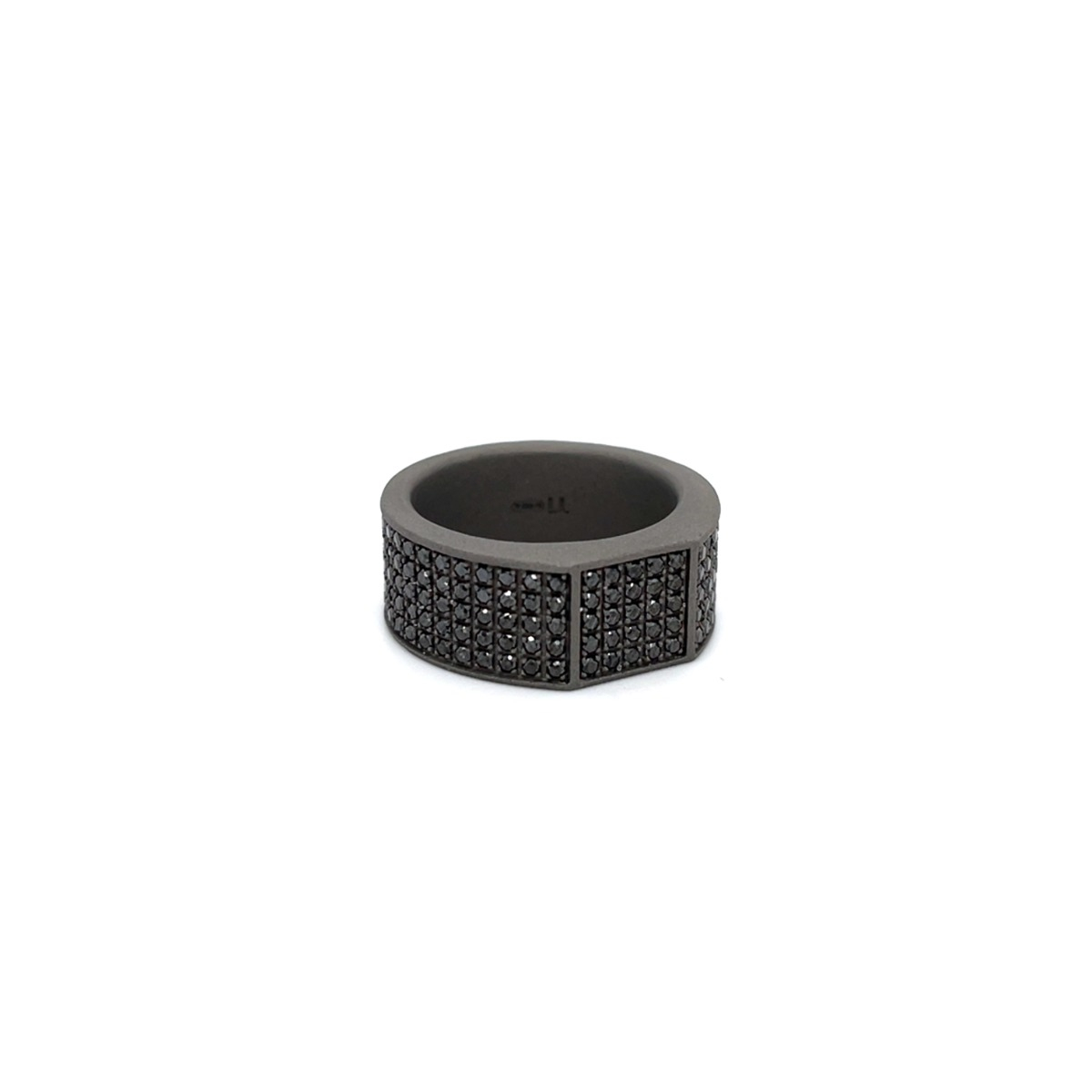Men's Titanium Ring with Black Diamonds